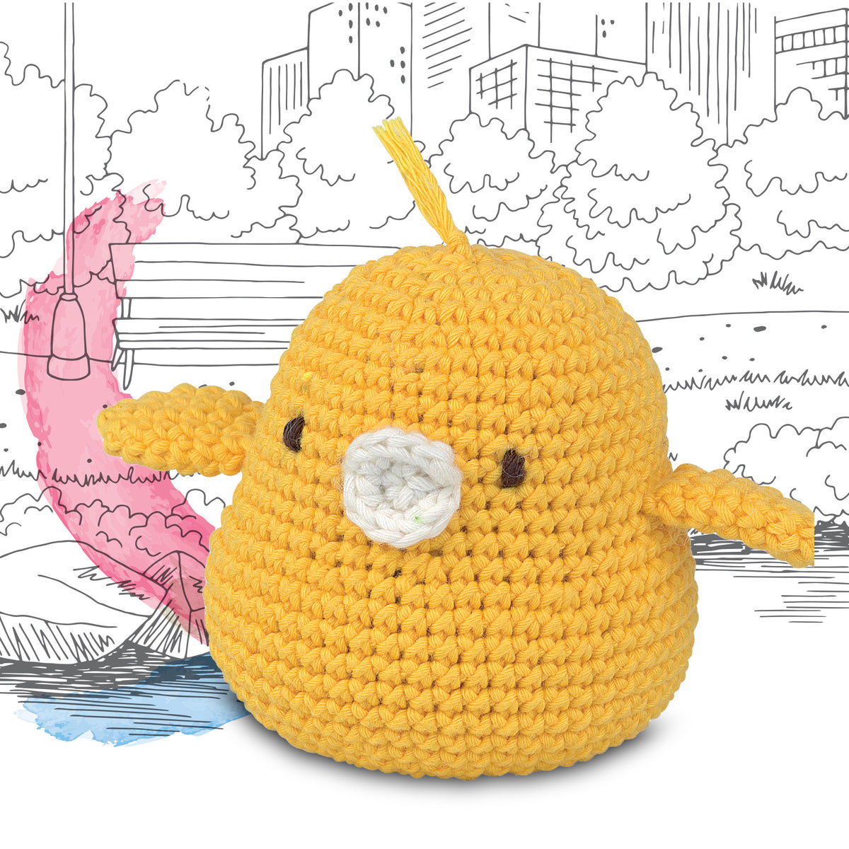 Knitty Critters - Pouch Pals I Colin The Chick | DIY Amigurumi Crochet Kit