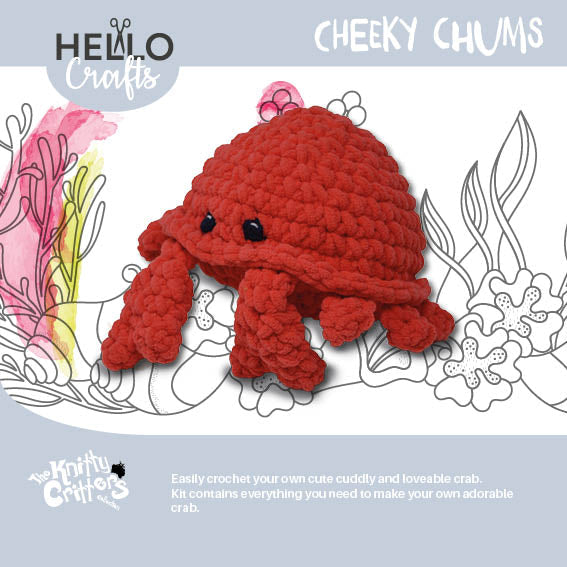 Knitty Critters - Cheeky Chums - Crab | DIY Amigurumi Crochet Kit