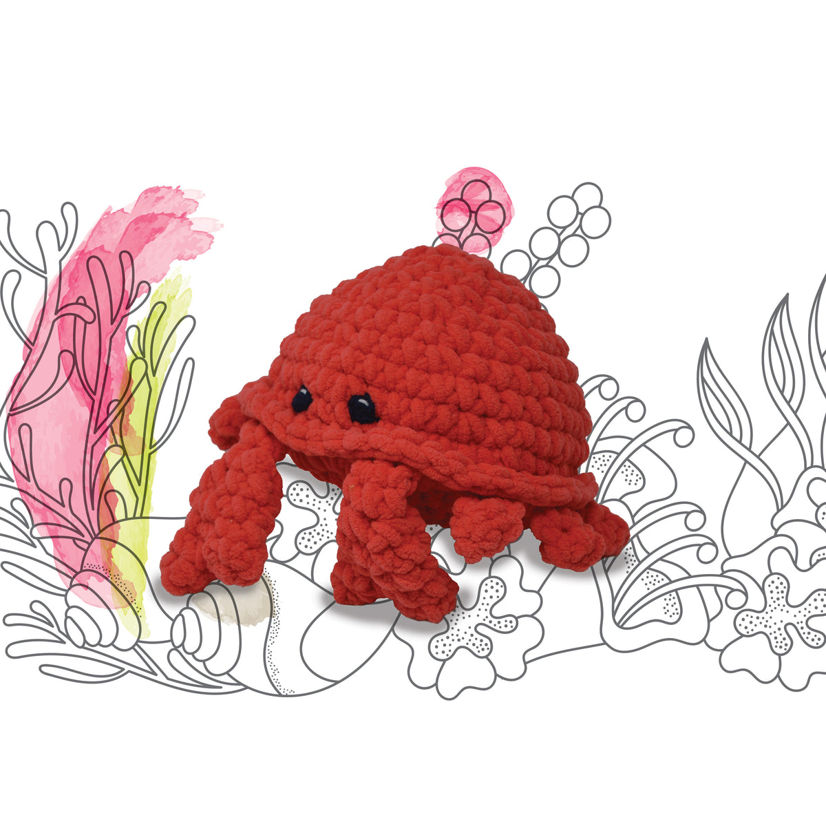 Knitty Critters - Cheeky Chums - Crab | DIY Amigurumi Crochet Kit