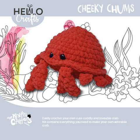 Knitty Critters - Cheeky Chums - Crab | DIY Amigurumi Crochet Kit