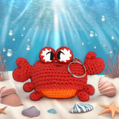 Knitty Critters - Sealife Keyrings - Crab | DIY Amigurumi Crochet Kit