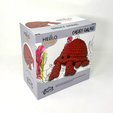 Knitty Critters - Cheeky Chums - Crab | DIY Amigurumi Crochet Kit