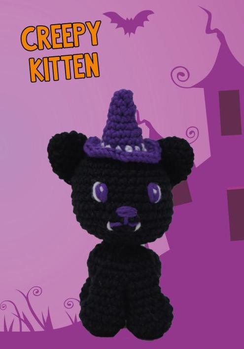 Knitty Critters - Creepy Capers - Creepy Kitten | DIY Amigurumi Crochet Kit