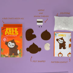 Felt Sewing Kit - Create Your Own Monkey Felt Pal | Fun Craft Adventure for Kids & Beginners