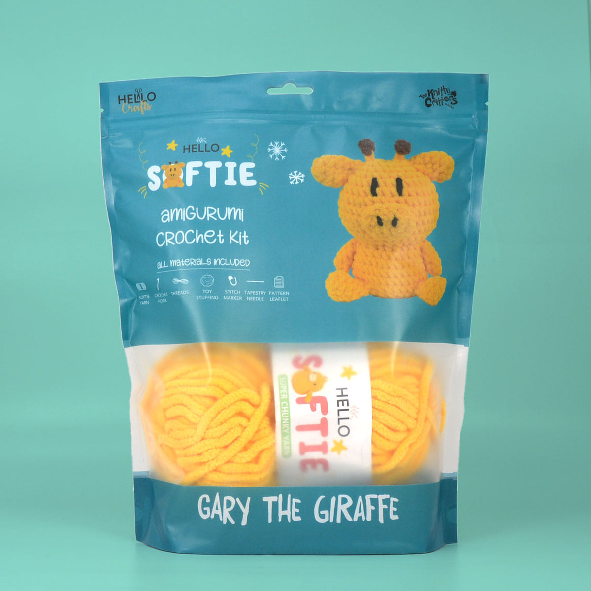 Knitty Critters - Softie - Gary Giraffe | DIY Amigurumi Crochet Kit