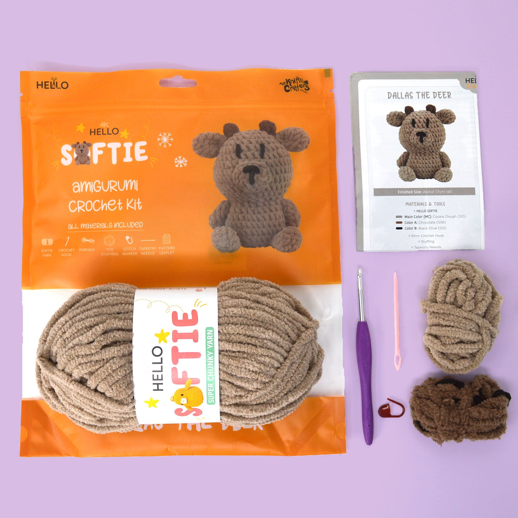 Knitty Critters - Softie - Dallas Deer | DIY Amigurumi Crochet Kit