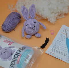 Knitty Critters - Pouch Pals I Pete The Bunny | DIY Amigurumi Crochet Kit