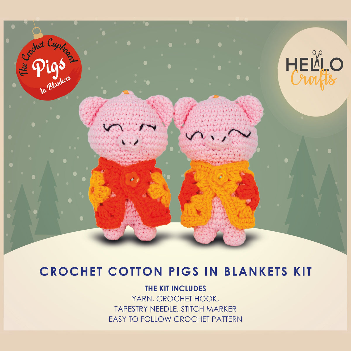 Knitty Critters - Pigs In Blanket - Daisy & Duke | DIY Amigurumi Crochet Kit