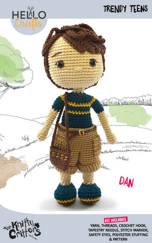 Knitty Critters - Trendy Teens - Dan | DIY Amigurumi Crochet Kit