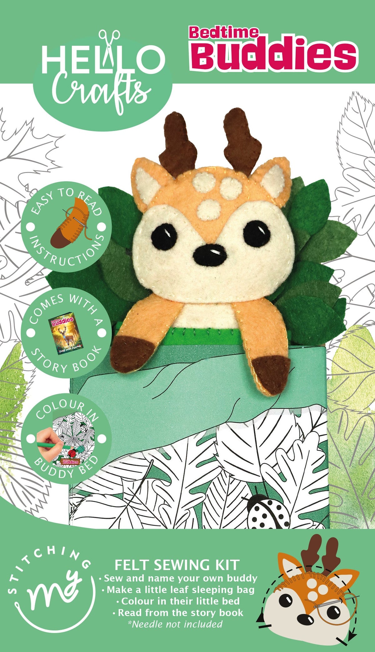 Bedtime Buddies Felt Sewing Kit - Create Darla the Deer | Craft for Kids & Beginners