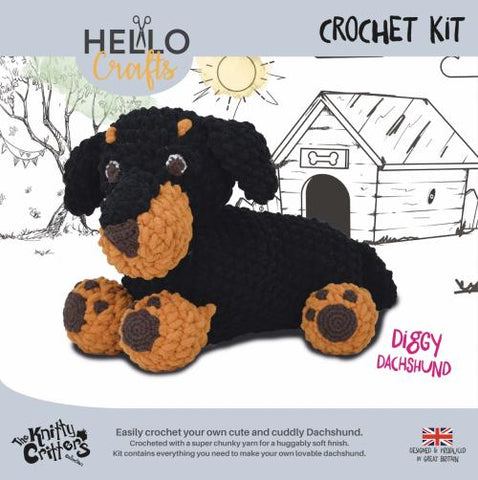 Knitty Critters - Main Collection - Diggy Dachshund | DIY Amigurumi Crochet Kit