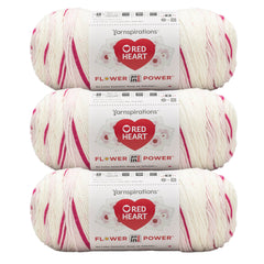 3 Pack of Red Heart All In One Flower Power Yarn 250g