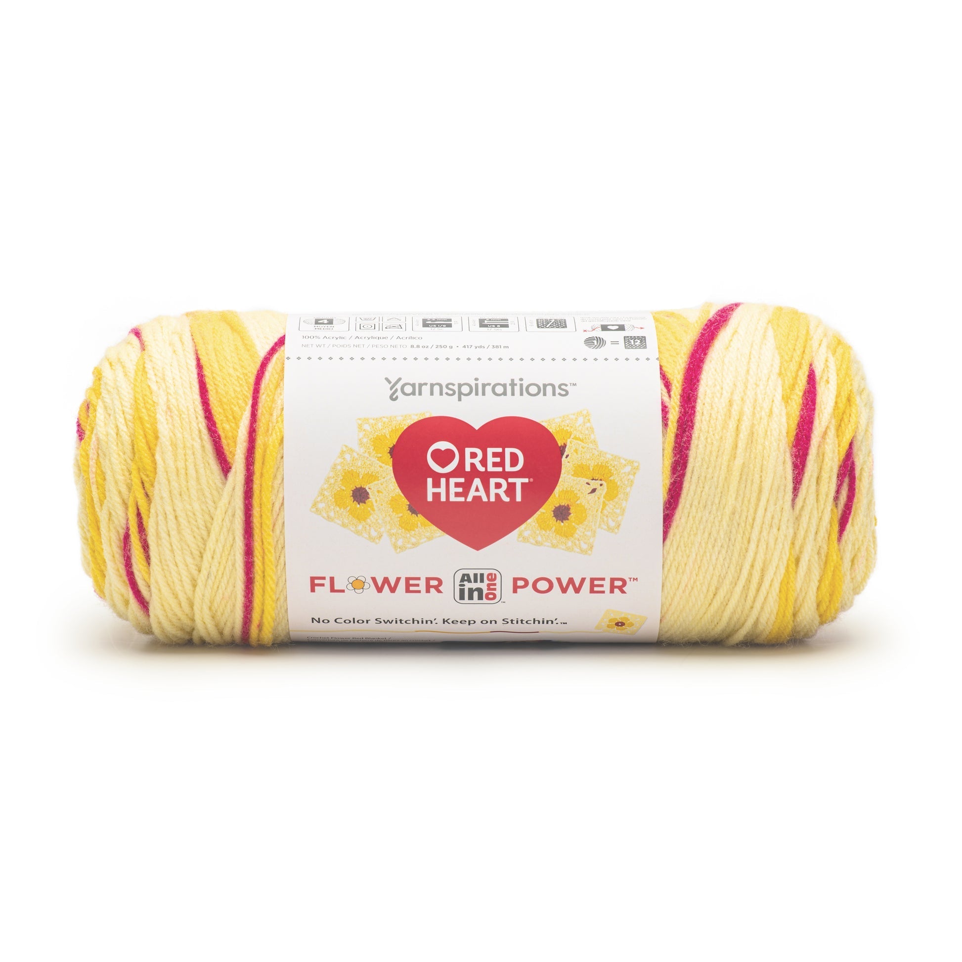 Red Heart All In One Flower Power Yarn 250g