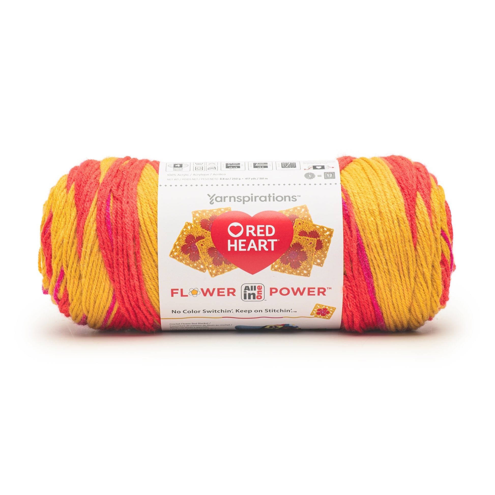 Red Heart All In One Flower Power Yarn 250g