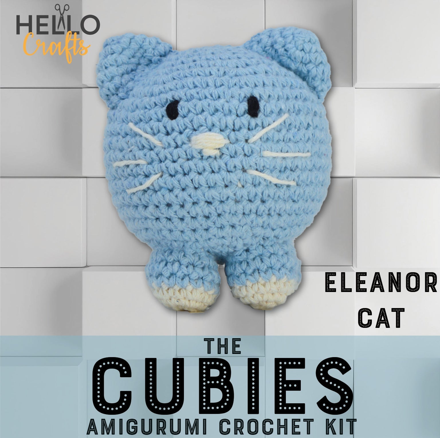 Knitty Critters - Cubies - Eleanor Cat | DIY Amigurumi Crochet Kit