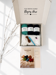 Hello Artisan Box - Cosy Sausage Dog - Black | DIY Crochet Amigurumi Kit