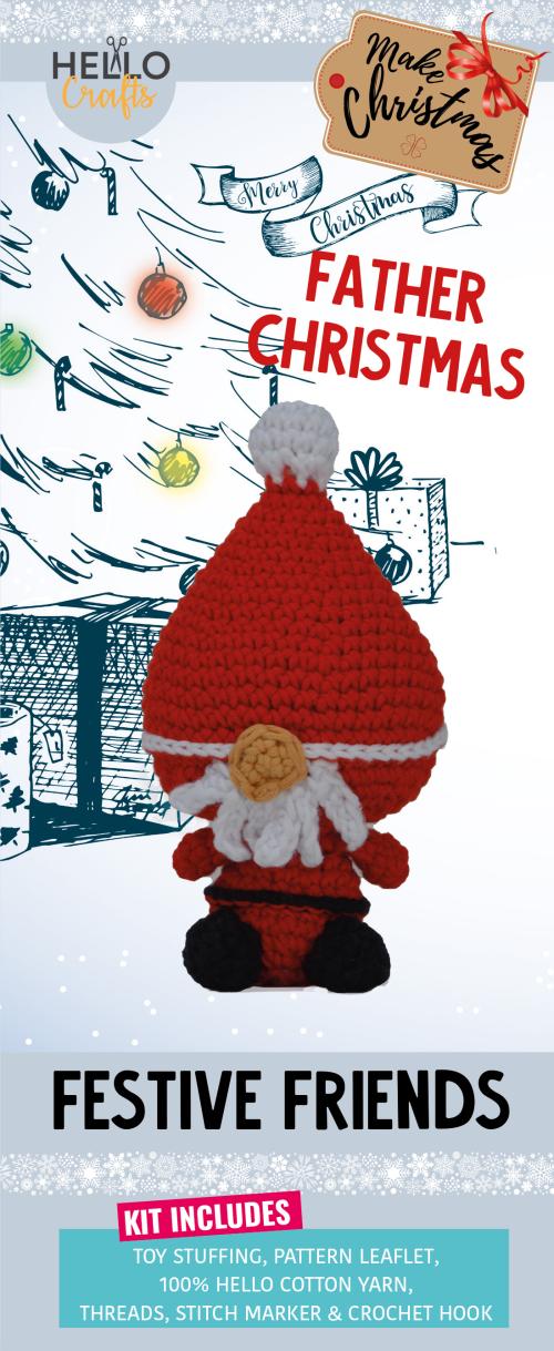 Knitty Critters - Festive Friends - Father Christmas | DIY Amigurumi Crochet Kit