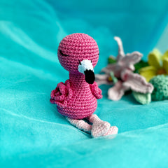 Knitty Critters - Pouch Pals | Felicity Flamingo | DIY Amigurumi Crochet Kit