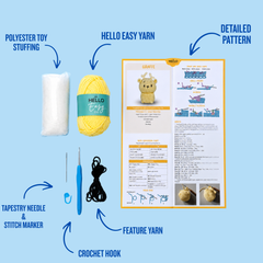 Knitty Critters - Pouch Pals V - Gilbert Giraffe | DIY Amigurumi Crochet Kit