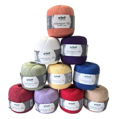 Hakelgarn Crochet Cotton Yarn 10 x 100g Balls (Assorted Colours)
