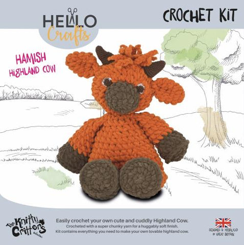 Knitty Critters - Main Collection - Hamish Highland Cow | DIY Amigurumi Crochet Kit