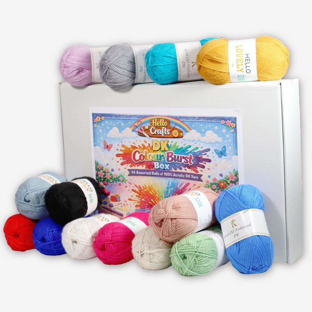 Hello Crafts DK Colour Burst Box - 1.4kg Assorted DK Yarn