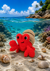 Knitty Critters - Sea Snuggles - Hugo Hermit Crab | DIY Amigurumi Crochet Kit