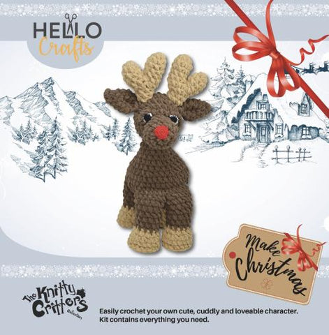 Knitty Critters - Big Christmas - Holly Reindeer | DIY Amigurumi Crochet Kit