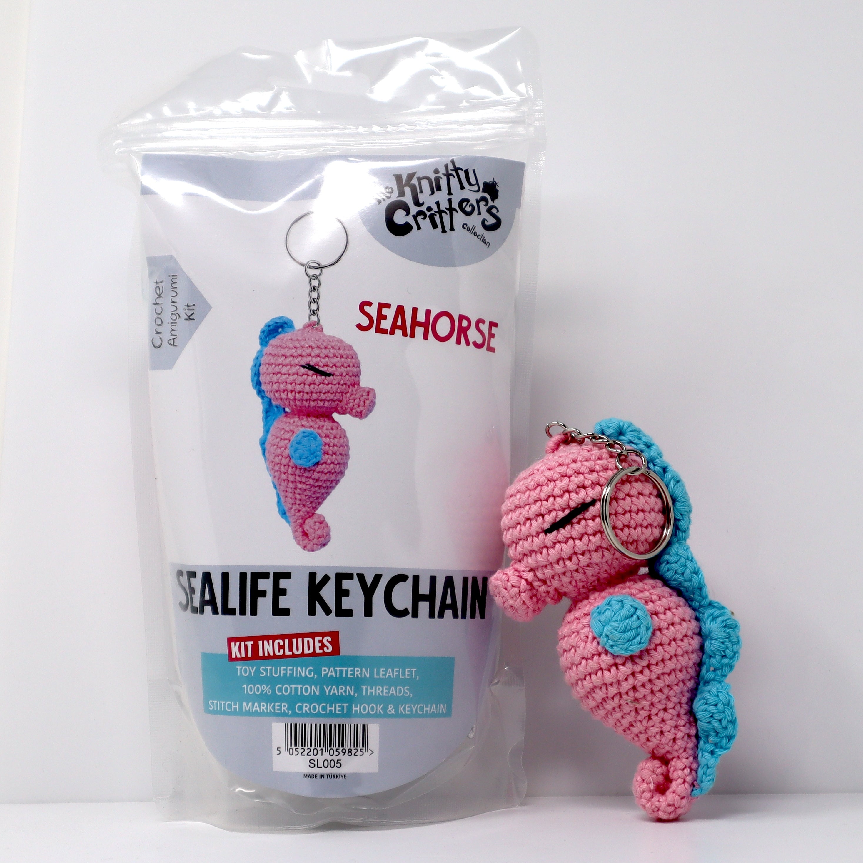 Knitty Critters - Sealife Keyrings - Seahorse | DIY Amigurumi Crochet Kit