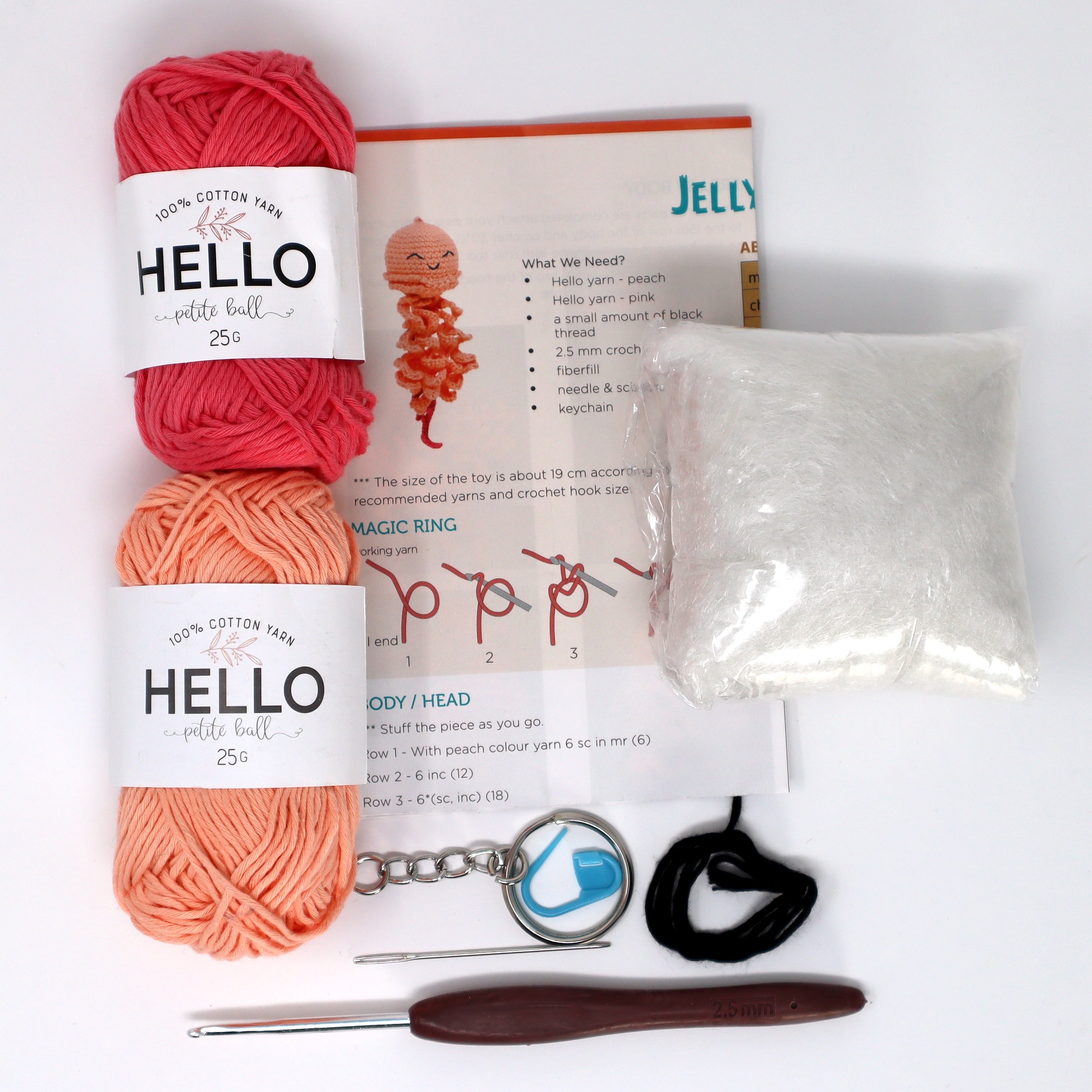 Knitty Critters - Sealife Keyrings - Jellyfish | DIY Amigurumi Crochet Kit