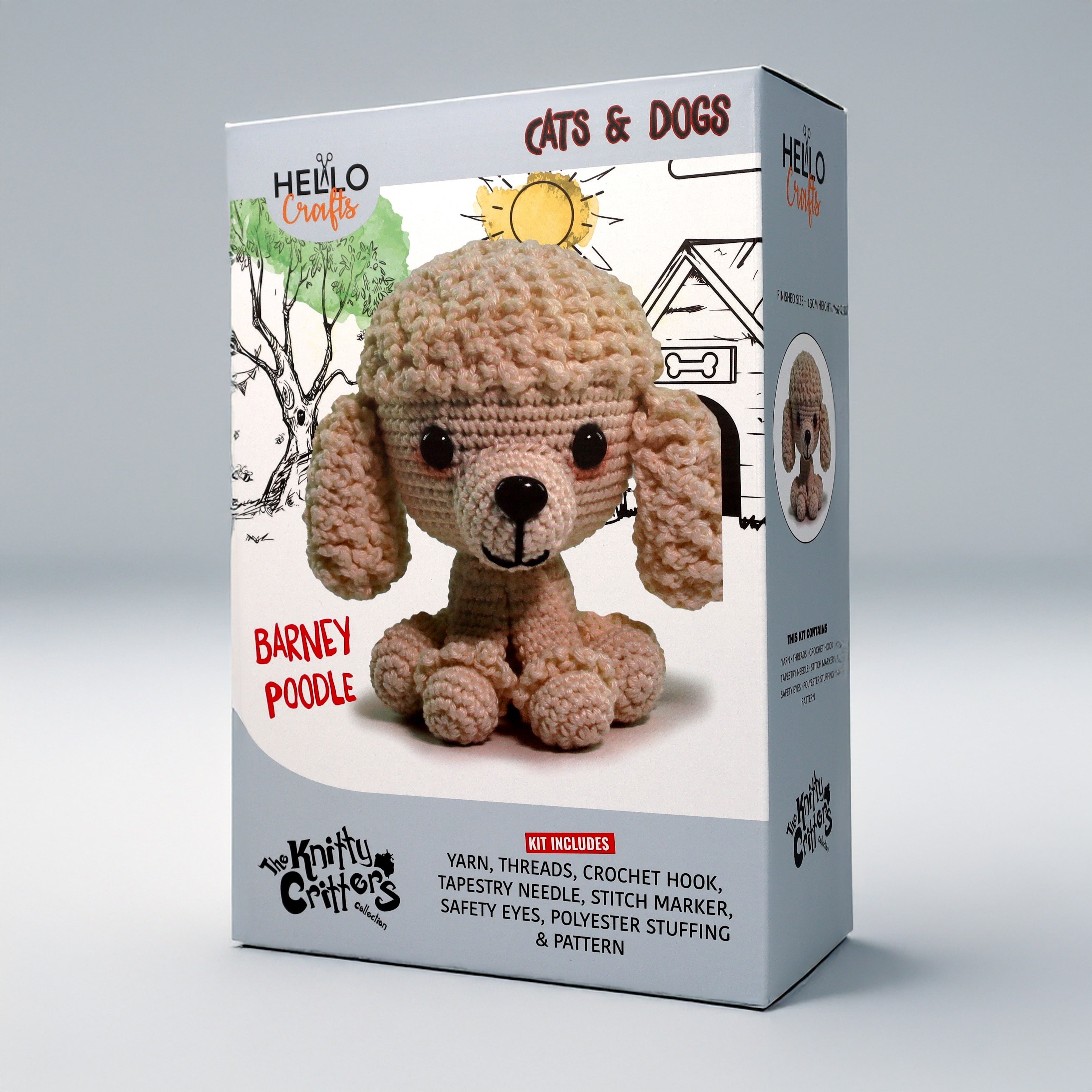 Knitty Critters - Cats & Dogs - Barney Poodle | DIY Amigurumi Crochet Kit