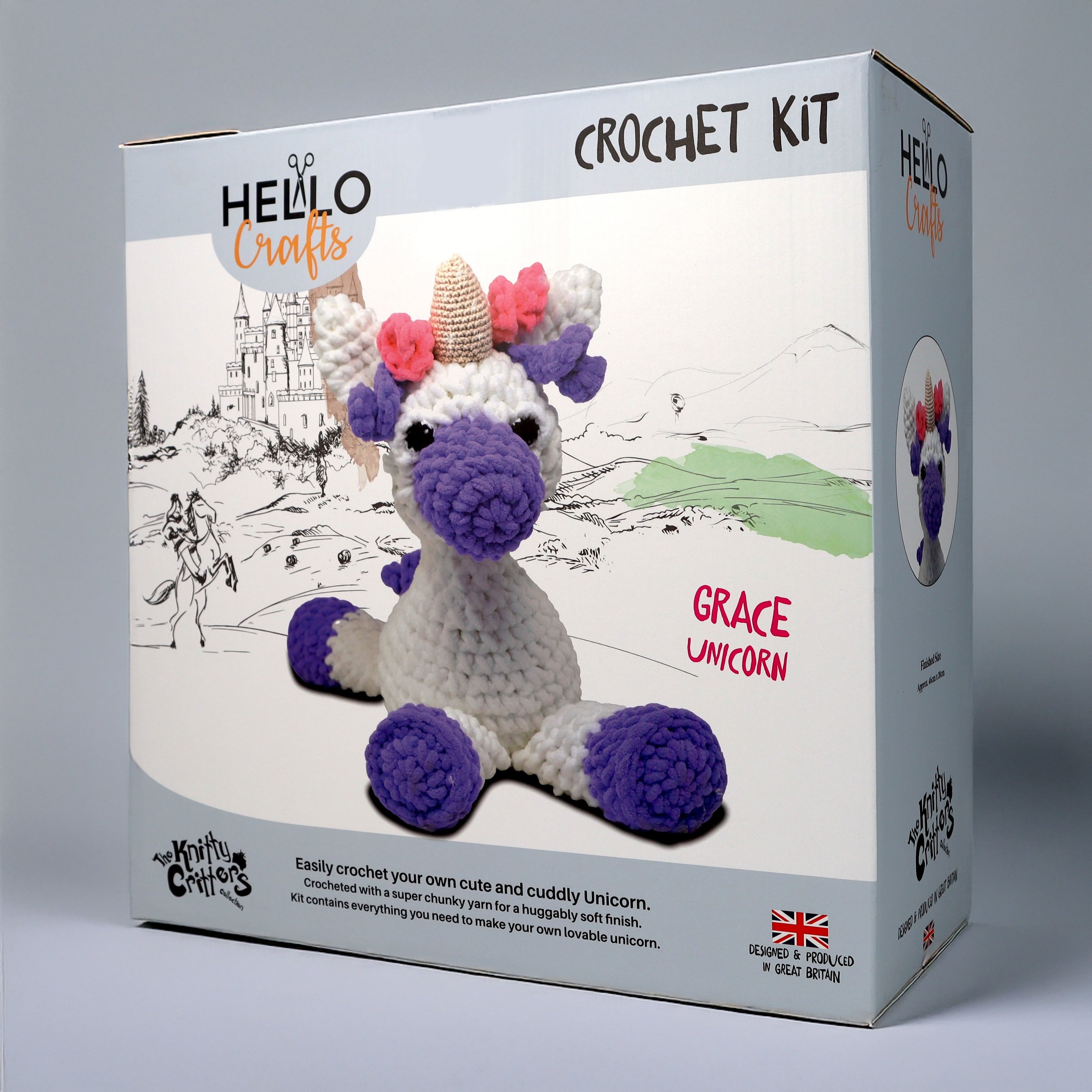 Knitty Critters - Main Collection - Grace Unicorn | DIY Amigurumi Crochet Kit