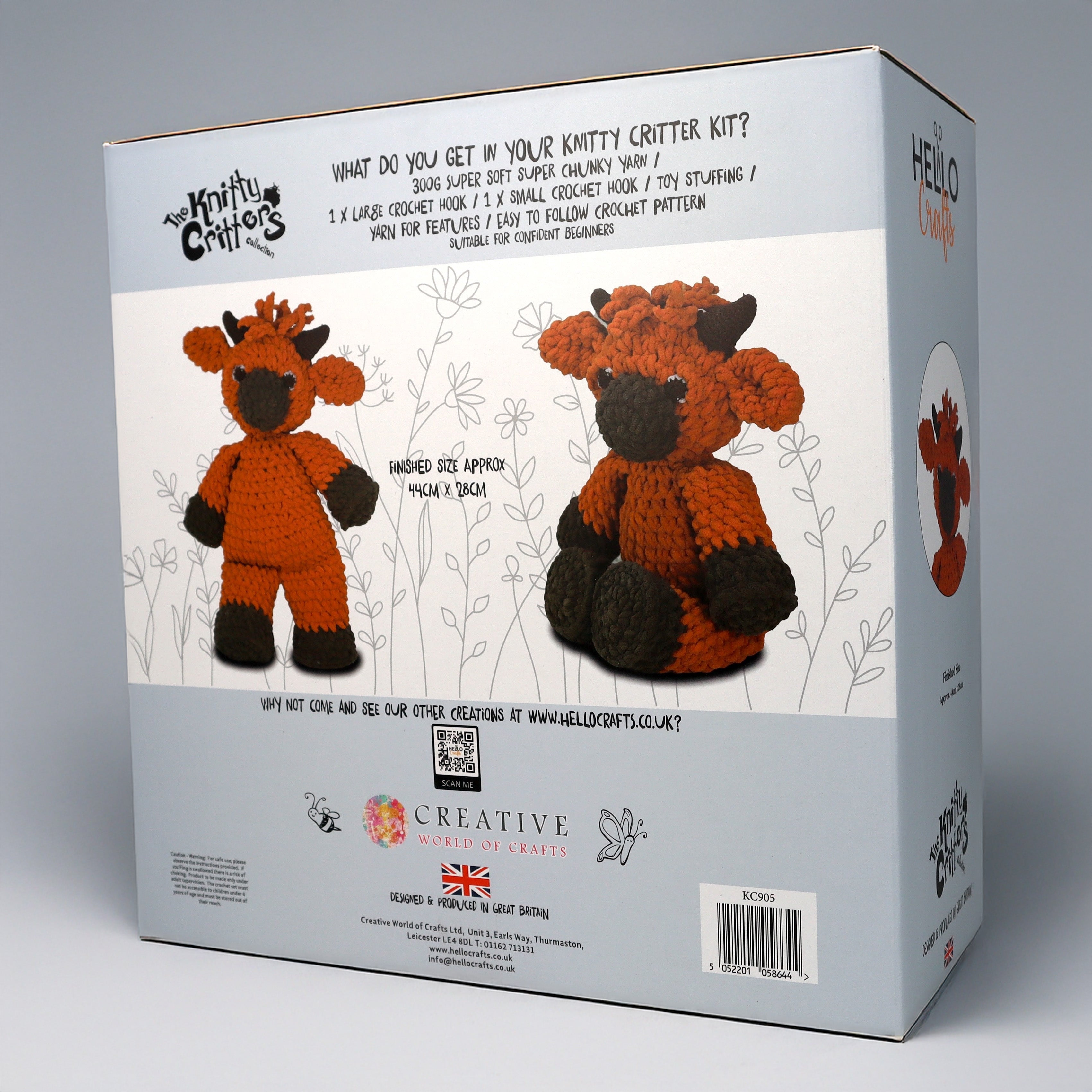 Knitty Critters - Main Collection - Hamish Highland Cow | DIY Amigurumi Crochet Kit