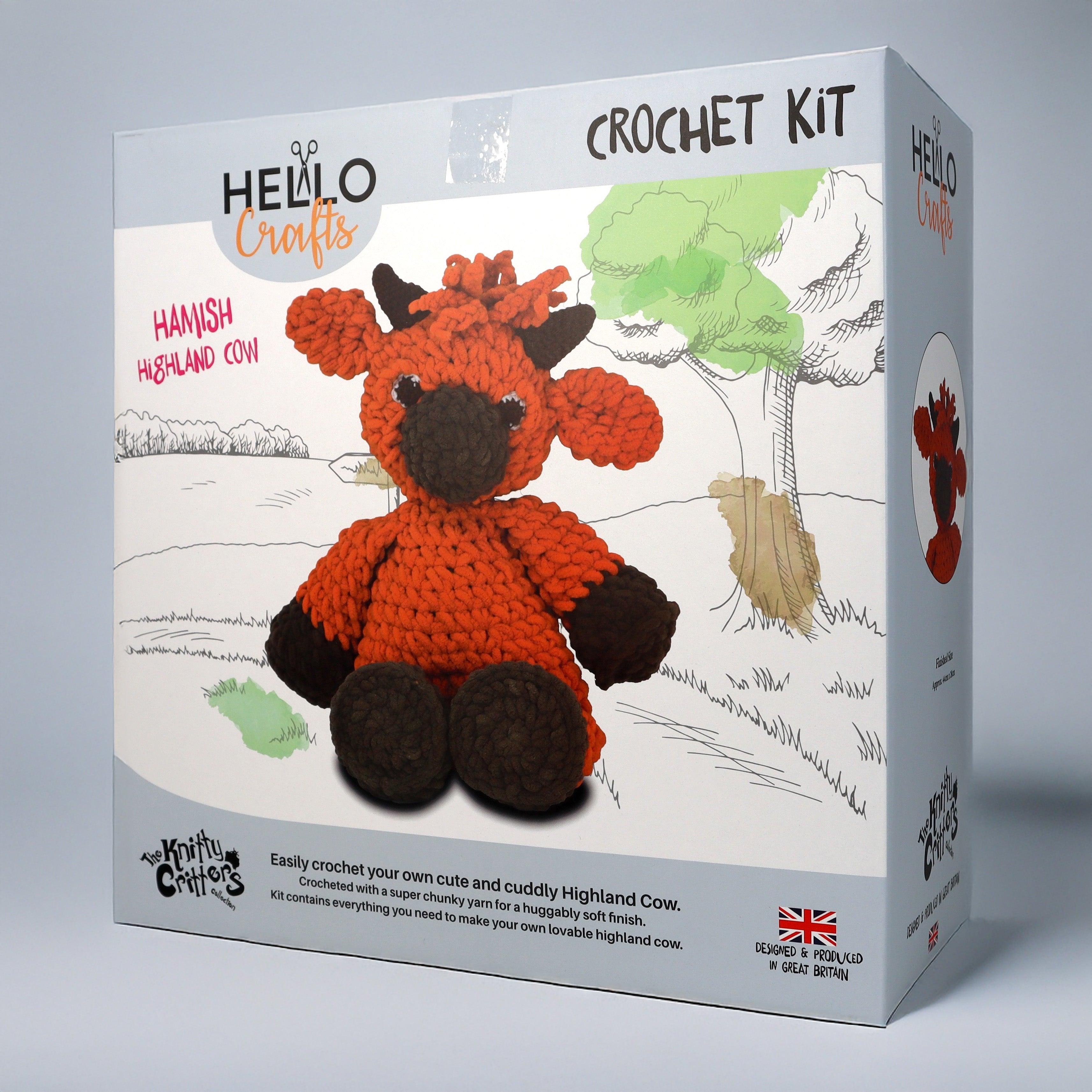 Knitty Critters - Main Collection - Hamish Highland Cow | DIY Amigurumi Crochet Kit