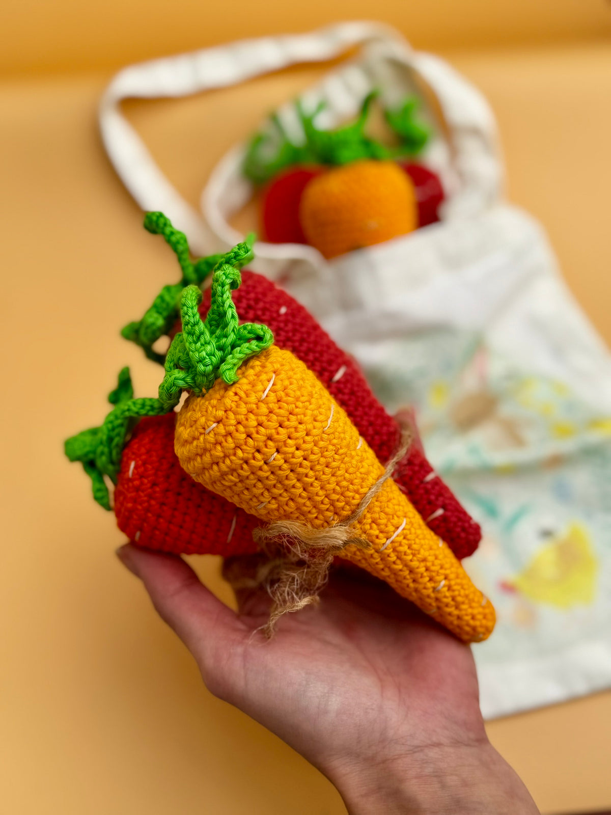 Knitty Critters - Easter - Carrots Yellow | DIY Amigurumi Crochet Kit