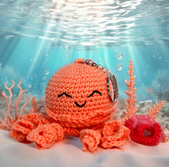 Knitty Critters - Sealife Keyrings - Jellyfish | DIY Amigurumi Crochet Kit