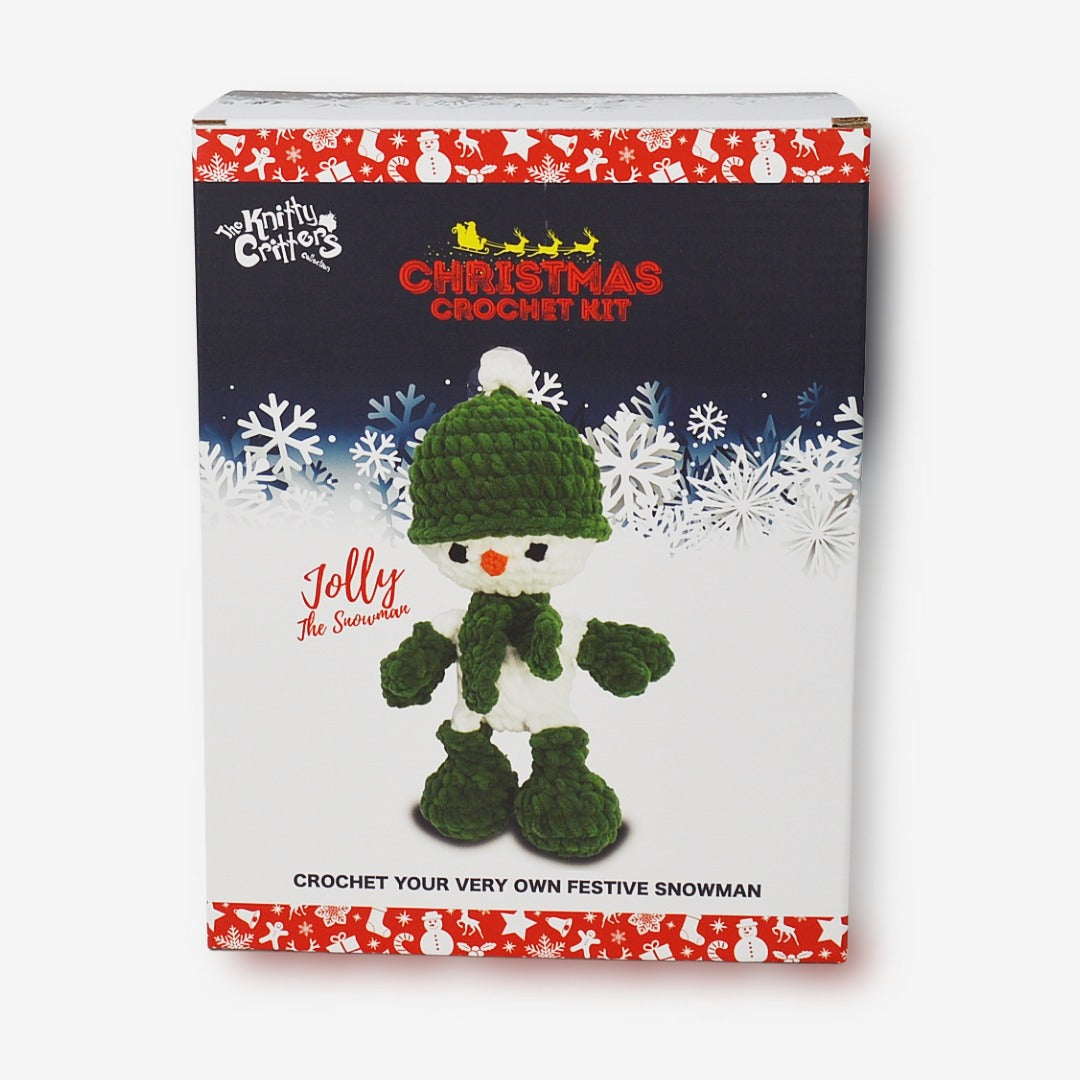 Knitty Critters - Baby Christmas - Jolly Snowman | DIY Amigurumi Crochet Kit