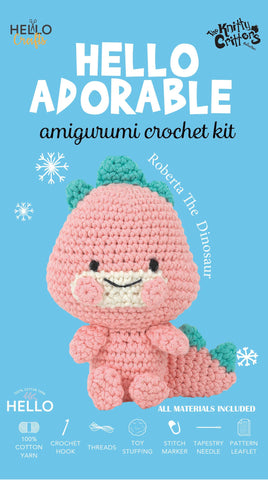 Knitty Critters - Adorables - Roberta The Dinosaur | DIY Amigurumi Crochet Kit