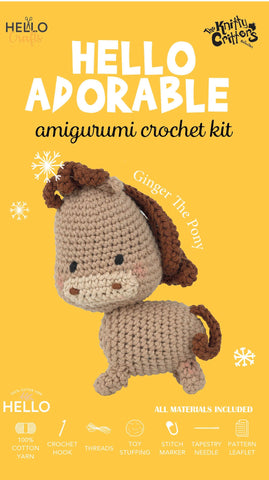 Knitty Critters - Adorables - Ginger The Pony | DIY Amigurumi Crochet Kit