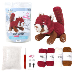 Knitty Critters - Hello Buddies - Kai The Red Panda | DIY Amigurumi Crochet Kit