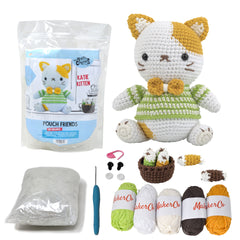 Knitty Critters - Pouch Friends - Katie Kitten | DIY Amigurumi Crochet Kit