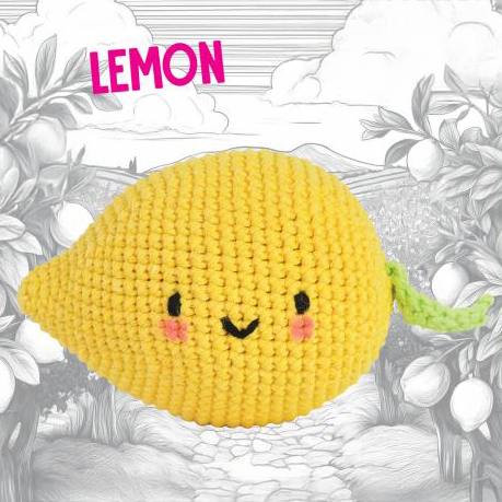 Knitty Critters - Pouch Pals I Lemon | DIY Vegetable Amigurumi Crochet Kit