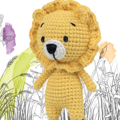 Knitty Critters - Pouch Pals I Leo The Lion | DIY Amigurumi Crochet Kit