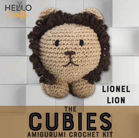 Knitty Critters - Cubies - Lionel Lion | DIY Amigurumi Crochet Kit