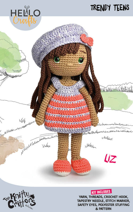 Knitty Critters - Trendy Teens - Liz | DIY Amigurumi Crochet Kit