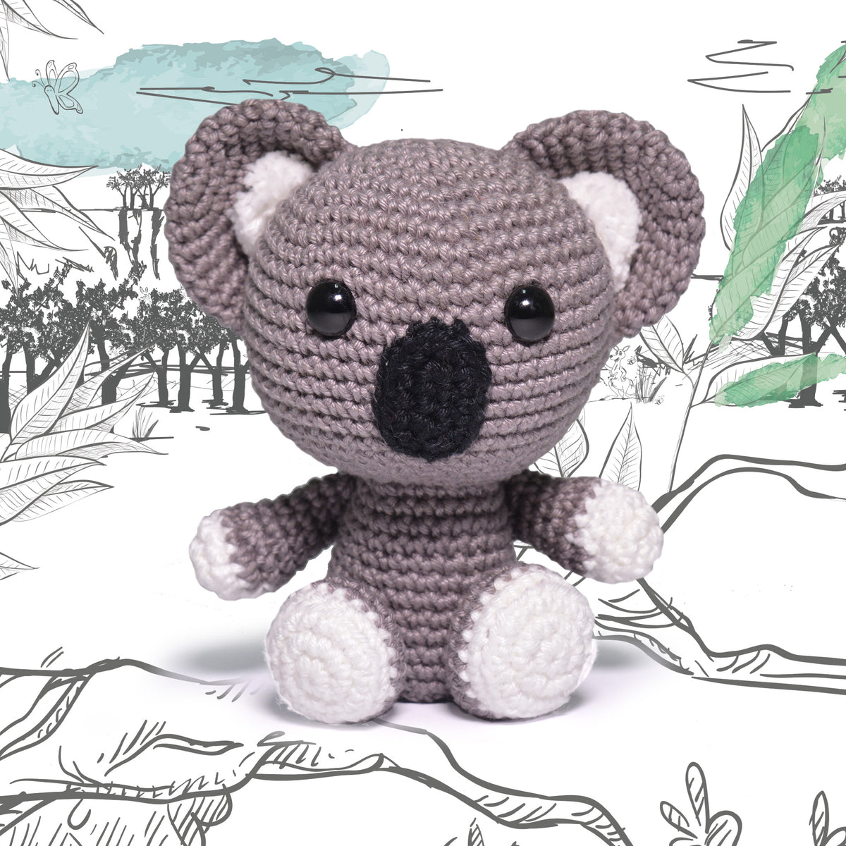 Knitty Critters - Safari - Logan The Koala | DIY Amigurumi Crochet Kit