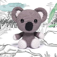 Knitty Critters - Safari - Logan The Koala | DIY Amigurumi Crochet Kit