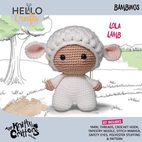 Knitty Critters - Bambinos - Lola Lamb | DIY Amigurumi Crochet Kit