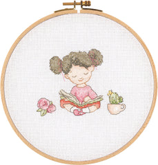 Counted Cross Stitch Hoop Kit - E2002 - Loves Reading
