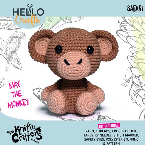 Knitty Critters - Safari - Max The Monkey | DIY Amigurumi Crochet Kit